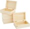 4-Pack Small Unfinished Wooden Boxes for Crafts with Hinged Magnetic Lid, Rectangular (5.5 x 3.5 x 2 in)